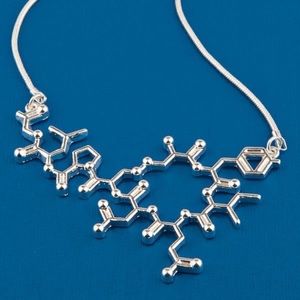 Oxytocin Molecule Necklace from the now closed I f*cking love science store